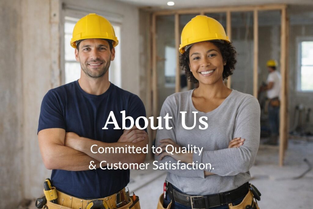 Renovation Valley team standing at an indoor residential renovation site