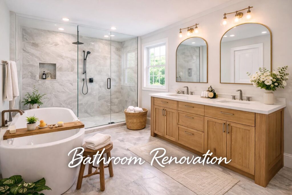 Modern bathroom renovation with clean finishes