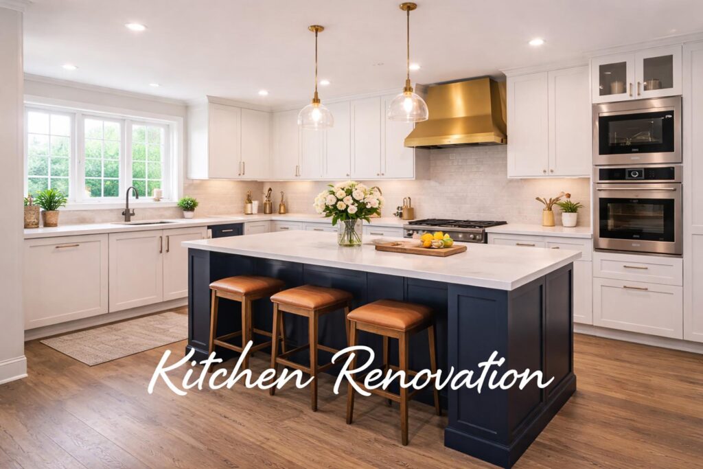 Modern kitchen renovation with custom cabinetry
